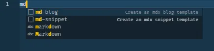 vscode markdown snippet